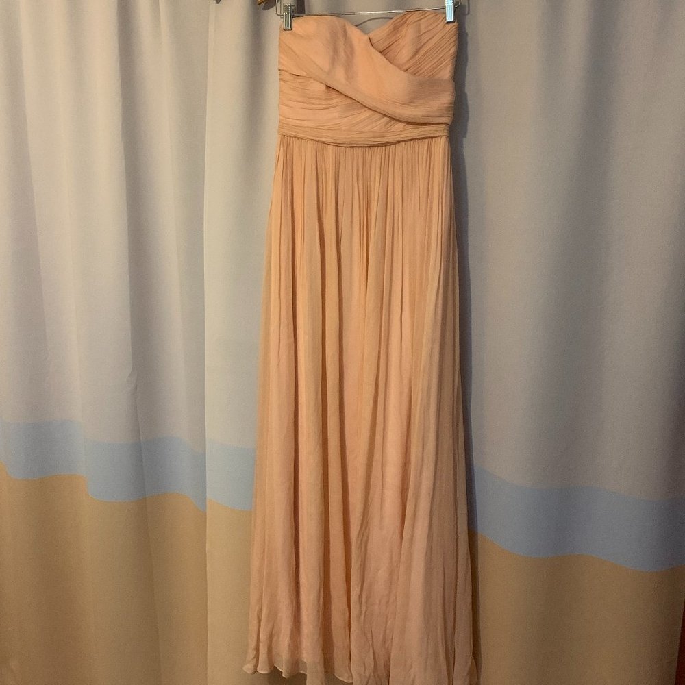 JCrew Bridesmaid Strapless Maxie Size 8 Blush Chiffon